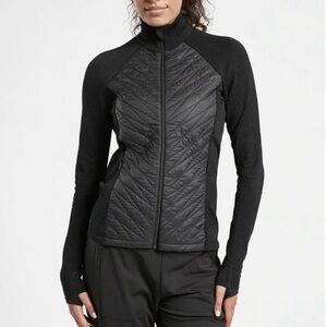 Athleta Flurry Force Insulated Primaloft II Quilted Jacket Zip Coat Black Small